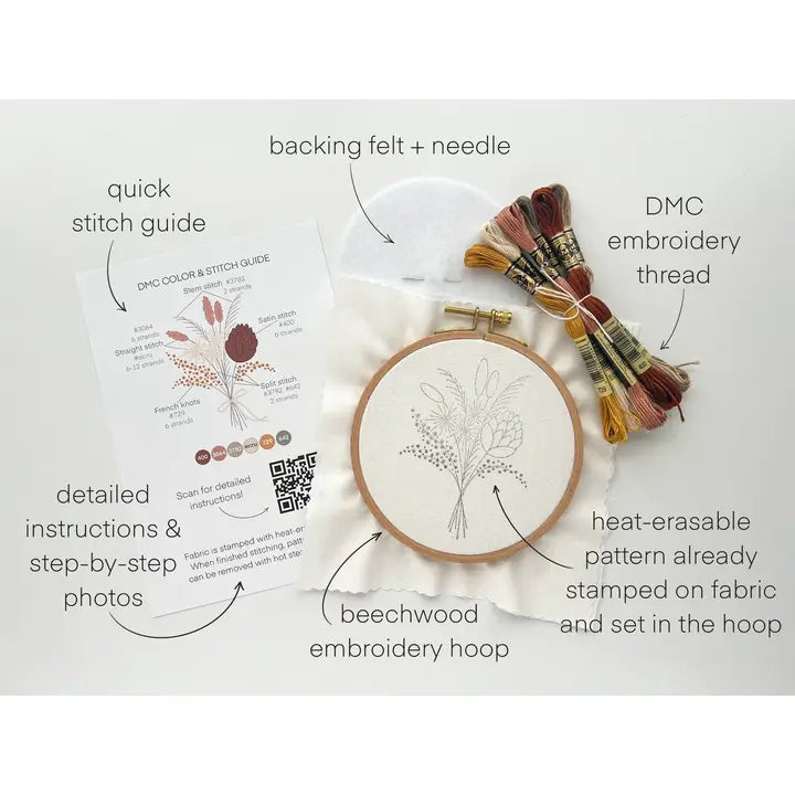 Flowers Bouquet Embroidery Kit from Matroyshka Doll Shop