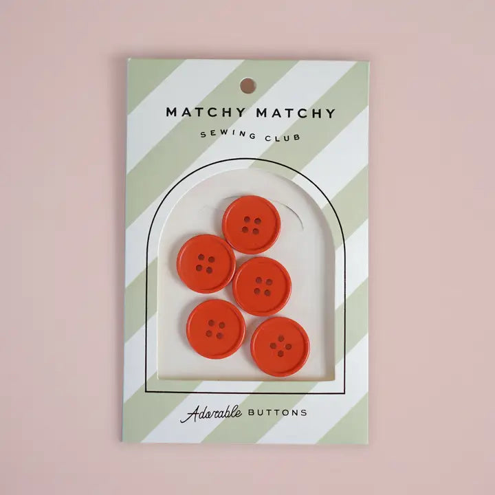 Tomato Retro Buttons 7/8" from Matchy Matchy Sewing Club